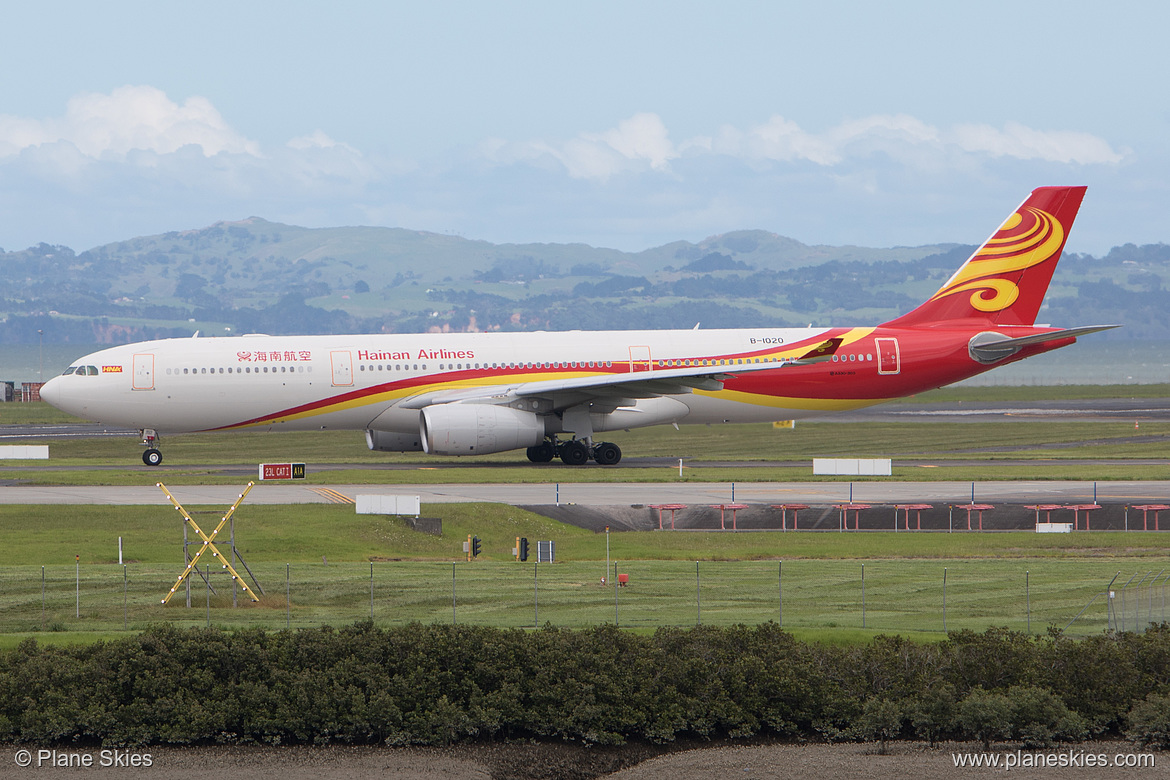 Hainan Airlines Airbus A330-300 B-1020 at Auckland International Airport (NZAA/AKL) Hainan Airlines Airbus A330-300 B-1020 at Auckland International Airport (NZAA/AKL)