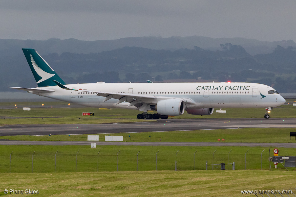 Cathay Pacific Airbus A350-900 B-LRV at Auckland International Airport (NZAA/AKL) Cathay Pacific Airbus A350-900 B-LRV at Auckland International Airport (NZAA/AKL)
