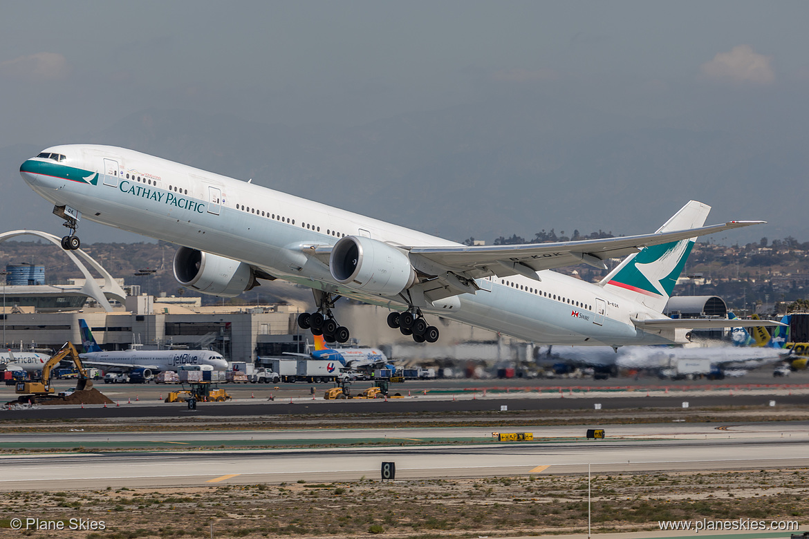 Cathay Pacific Boeing 777-300ER B-KQK at Los Angeles International Airport (KLAX/LAX)