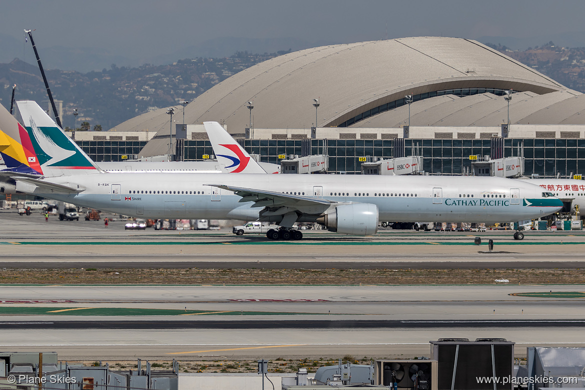 Cathay Pacific Boeing 777-300ER B-KQK at Los Angeles International Airport (KLAX/LAX)