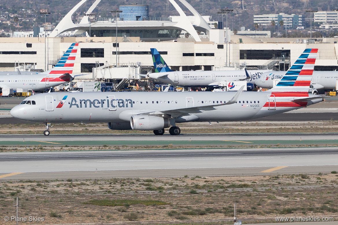American Airlines Airbus A321-200 N120EE at Los Angeles International Airport (KLAX/LAX) American Airlines Airbus A321-200 N120EE at Los Angeles International Airport (KLAX/LAX)
