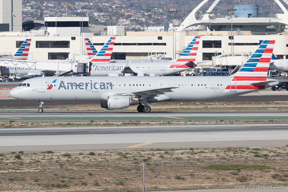 American Airlines Airbus A321-200 N167US at Los Angeles International Airport (KLAX/LAX)