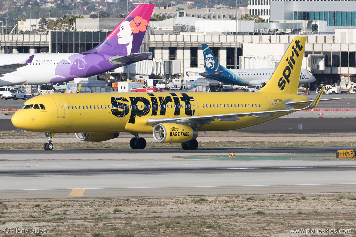 Spirit Airlines Airbus A321-200 N677NK at Los Angeles International Airport (KLAX/LAX)