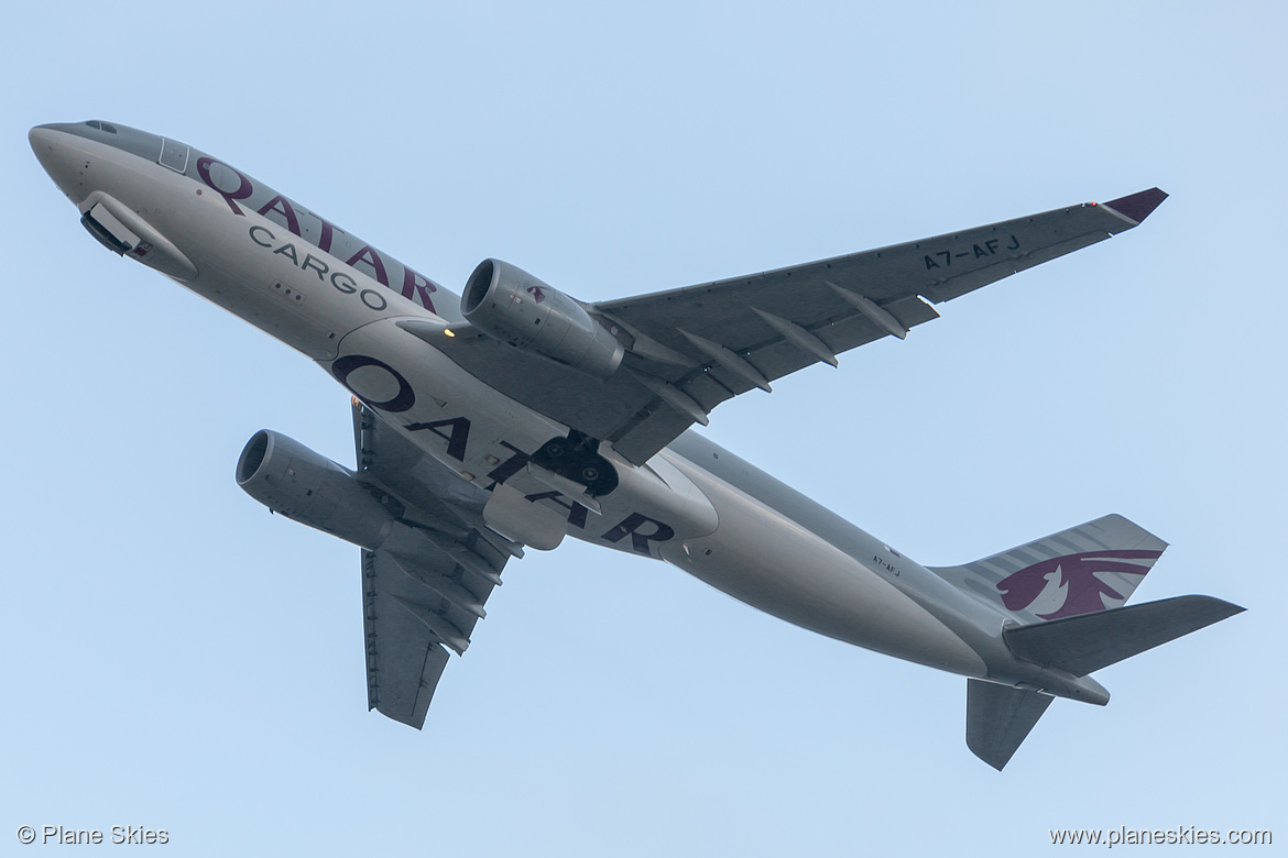 Qatar Air Cargo Airbus A330-200F A7-AFJ at London Heathrow Airport (EGLL/LHR)