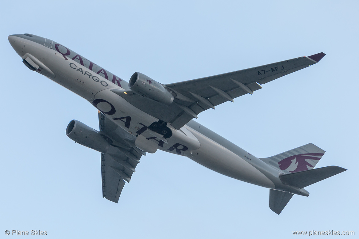 Qatar Air Cargo Airbus A330-200F A7-AFJ at London Heathrow Airport (EGLL/LHR) Qatar Air Cargo Airbus A330-200F A7-AFJ at London Heathrow Airport (EGLL/LHR)