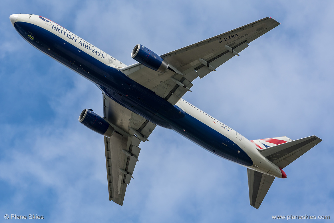 British Airways Boeing 767-300ER G-BZHA at London Heathrow Airport (EGLL/LHR)