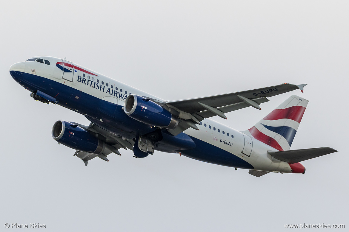 British Airways Airbus A319-100 G-EUPU at London Heathrow Airport (EGLL/LHR) British Airways Airbus A319-100 G-EUPU at London Heathrow Airport (EGLL/LHR)