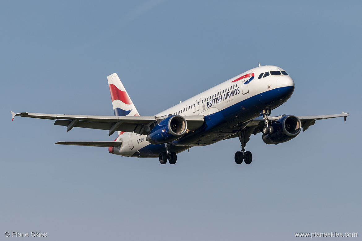 British Airways Airbus A320-200 G-EUUP at London Heathrow Airport (EGLL/LHR) British Airways Airbus A320-200 G-EUUP at London Heathrow Airport (EGLL/LHR)