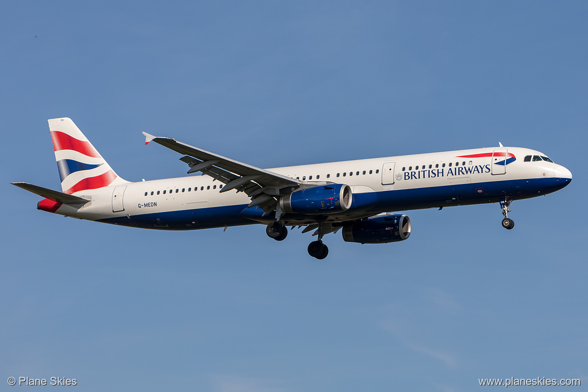 British Airways Airbus A321-200 G-MEDN at London Heathrow Airport (EGLL/LHR) British Airways Airbus A321-200 G-MEDN at London Heathrow Airport (EGLL/LHR)