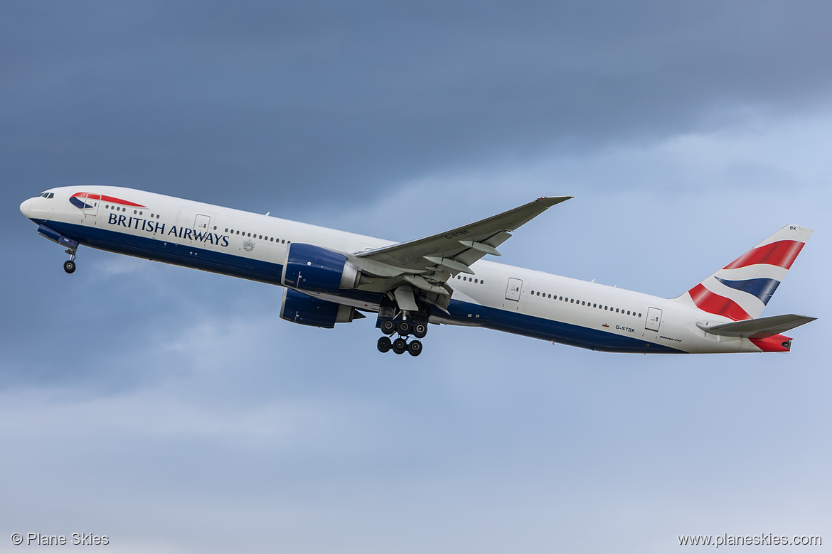 British Airways Boeing 777-300ER G-STBK at London Heathrow Airport (EGLL/LHR) British Airways Boeing 777-300ER G-STBK at London Heathrow Airport (EGLL/LHR)