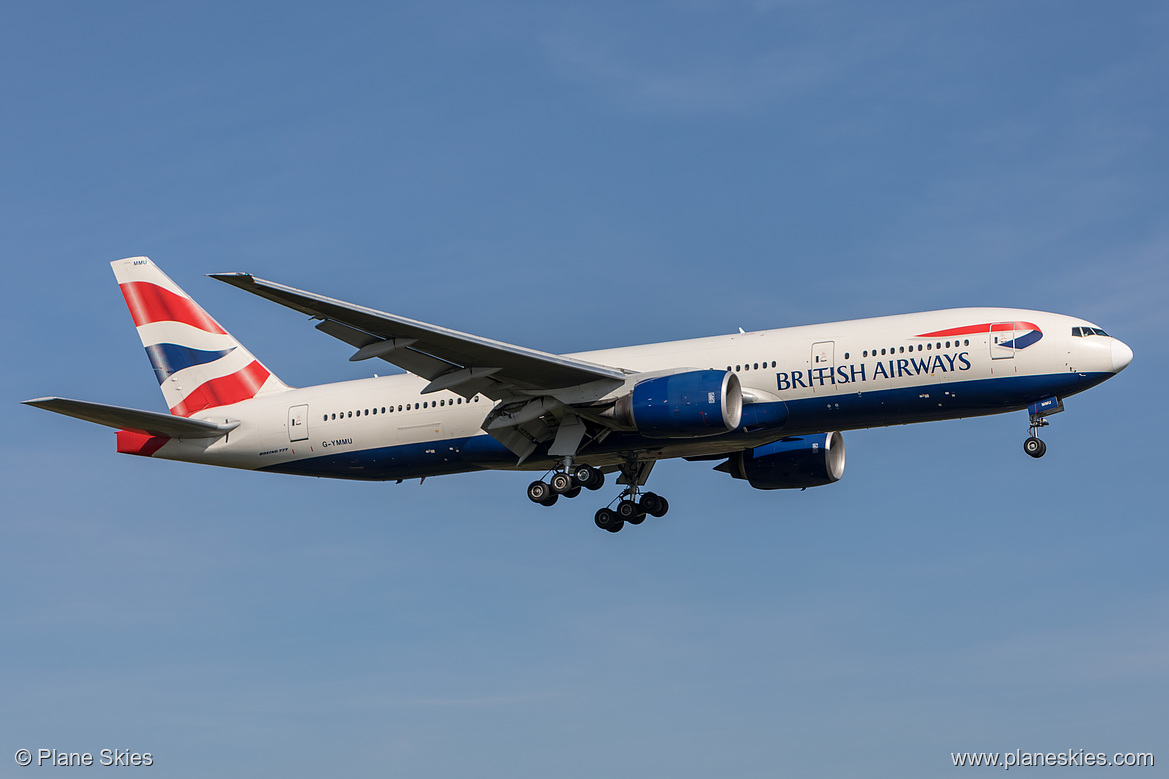 British Airways Boeing 777-200ER G-YMMU at London Heathrow Airport (EGLL/LHR) British Airways Boeing 777-200ER G-YMMU at London Heathrow Airport (EGLL/LHR)