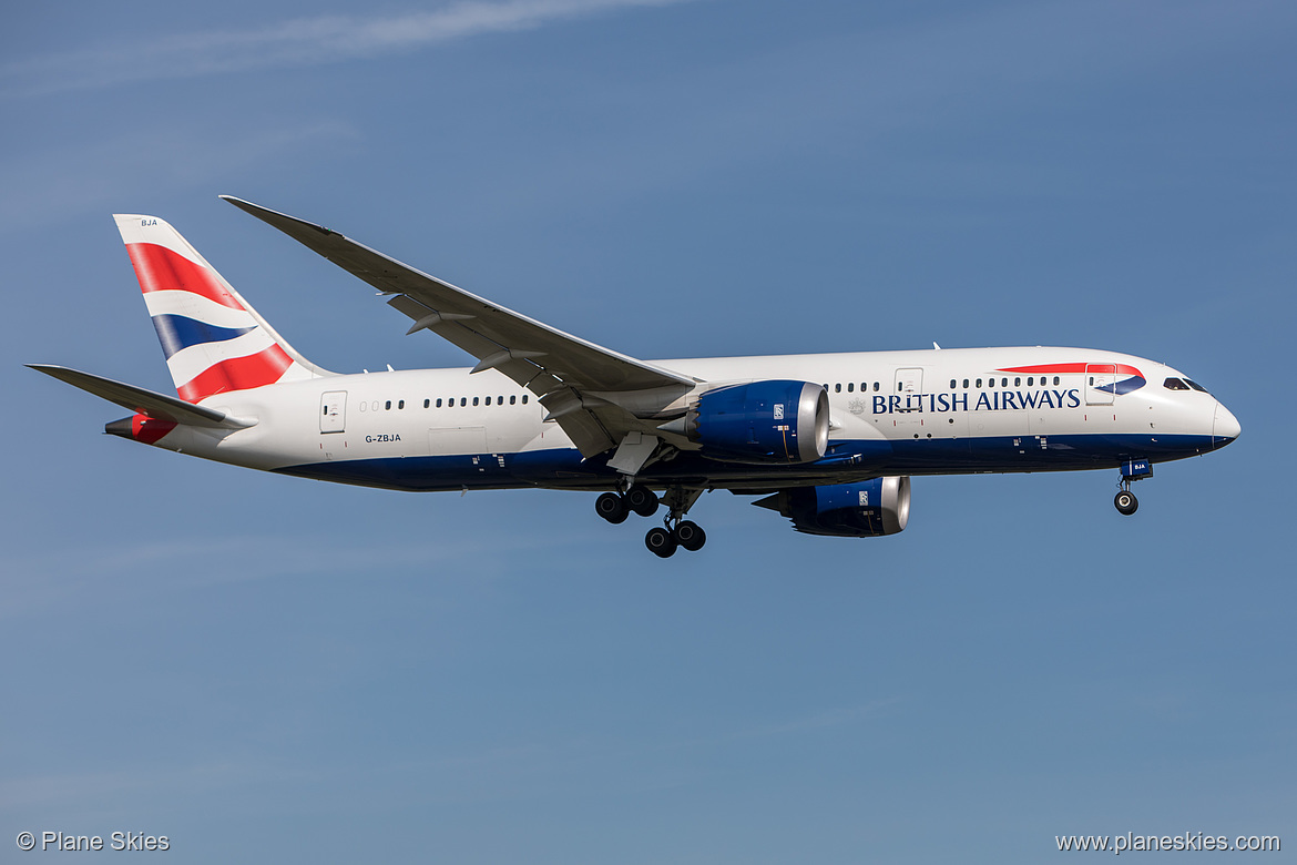 British Airways Boeing 787-8 G-ZBJA at London Heathrow Airport (EGLL/LHR) British Airways Boeing 787-8 G-ZBJA at London Heathrow Airport (EGLL/LHR)
