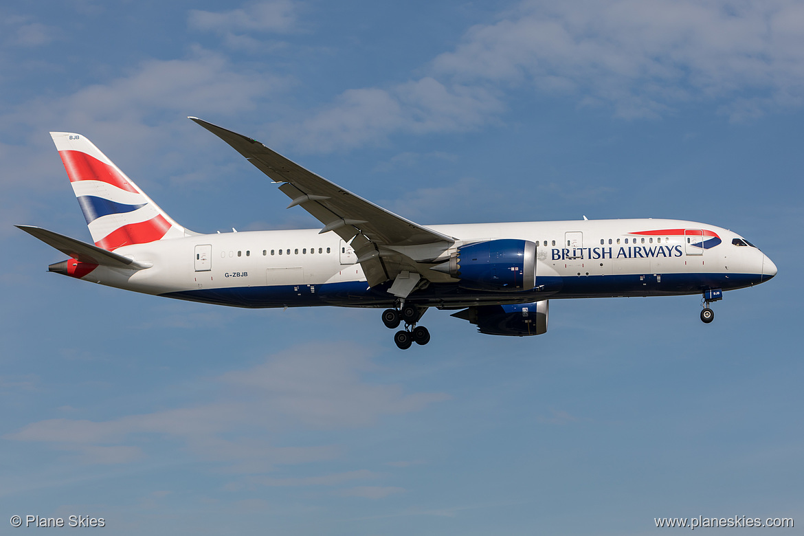 British Airways Boeing 787-8 G-ZBJB at London Heathrow Airport (EGLL/LHR) British Airways Boeing 787-8 G-ZBJB at London Heathrow Airport (EGLL/LHR)