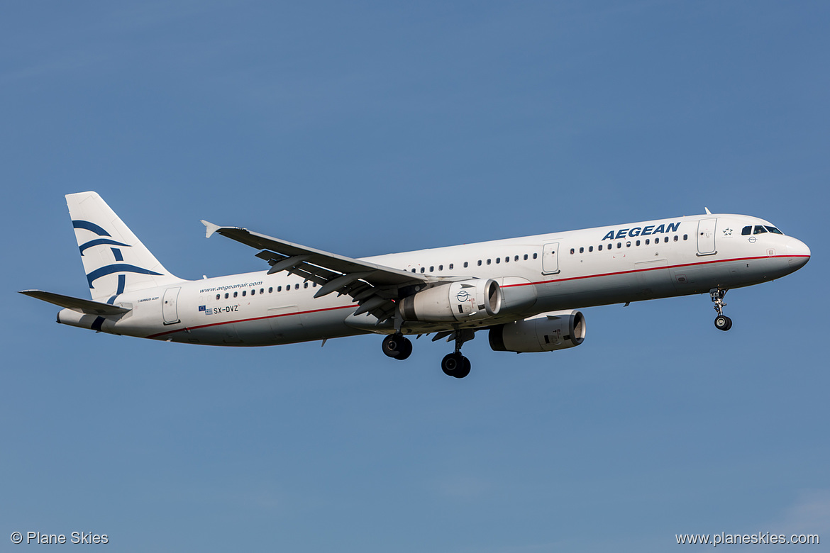 Aegean Airlines Airbus A321-200 SX-DVZ at London Heathrow Airport (EGLL/LHR)