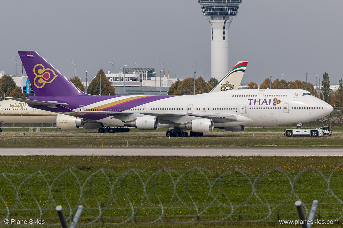 Thai Airways Boeing 747-400 HS-TGP at Munich International Airport (EDDM/MUC) Thai Airways Boeing 747-400 HS-TGP at Munich International Airport (EDDM/MUC)