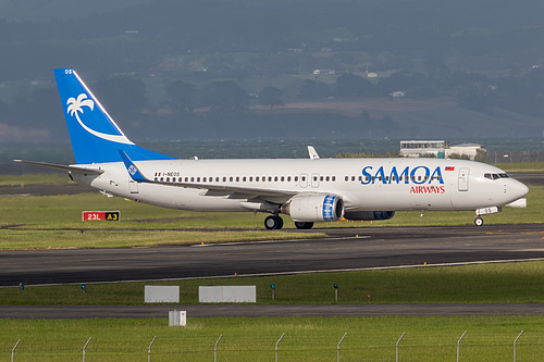 Samoa Airways Boeing 737-800 I-NEOS at Auckland International Airport (NZAA/AKL) Samoa Airways Boeing 737-800 I-NEOS at Auckland International Airport (NZAA/AKL)