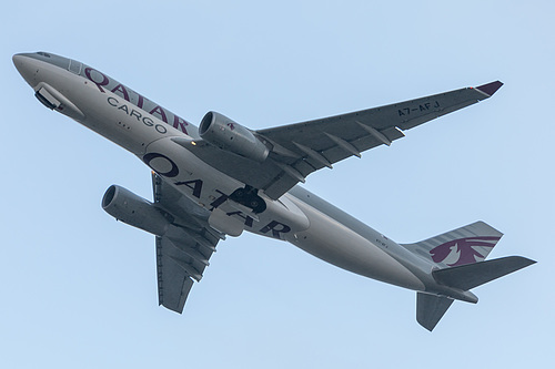 Qatar Air Cargo Airbus A330-200F A7-AFJ at London Heathrow Airport (EGLL/LHR)