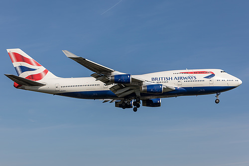 British Airways Boeing 747-400 G-CIVJ at London Heathrow Airport (EGLL/LHR) British Airways Boeing 747-400 G-CIVJ at London Heathrow Airport (EGLL/LHR)