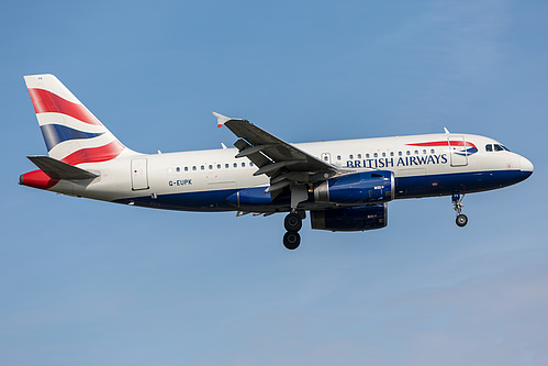 British Airways Airbus A319-100 G-EUPK at London Heathrow Airport (EGLL/LHR) British Airways Airbus A319-100 G-EUPK at London Heathrow Airport (EGLL/LHR)