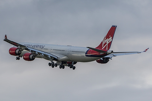 Virgin Atlantic Airbus A340-600 G-VYOU at London Heathrow Airport (EGLL/LHR) Virgin Atlantic Airbus A340-600 G-VYOU at London Heathrow Airport (EGLL/LHR)