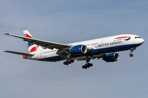 British Airways Boeing 777-200ER G-YMMK at London Heathrow Airport (EGLL/LHR) British Airways Boeing 777-200ER G-YMMK at London Heathrow Airport (EGLL/LHR)
