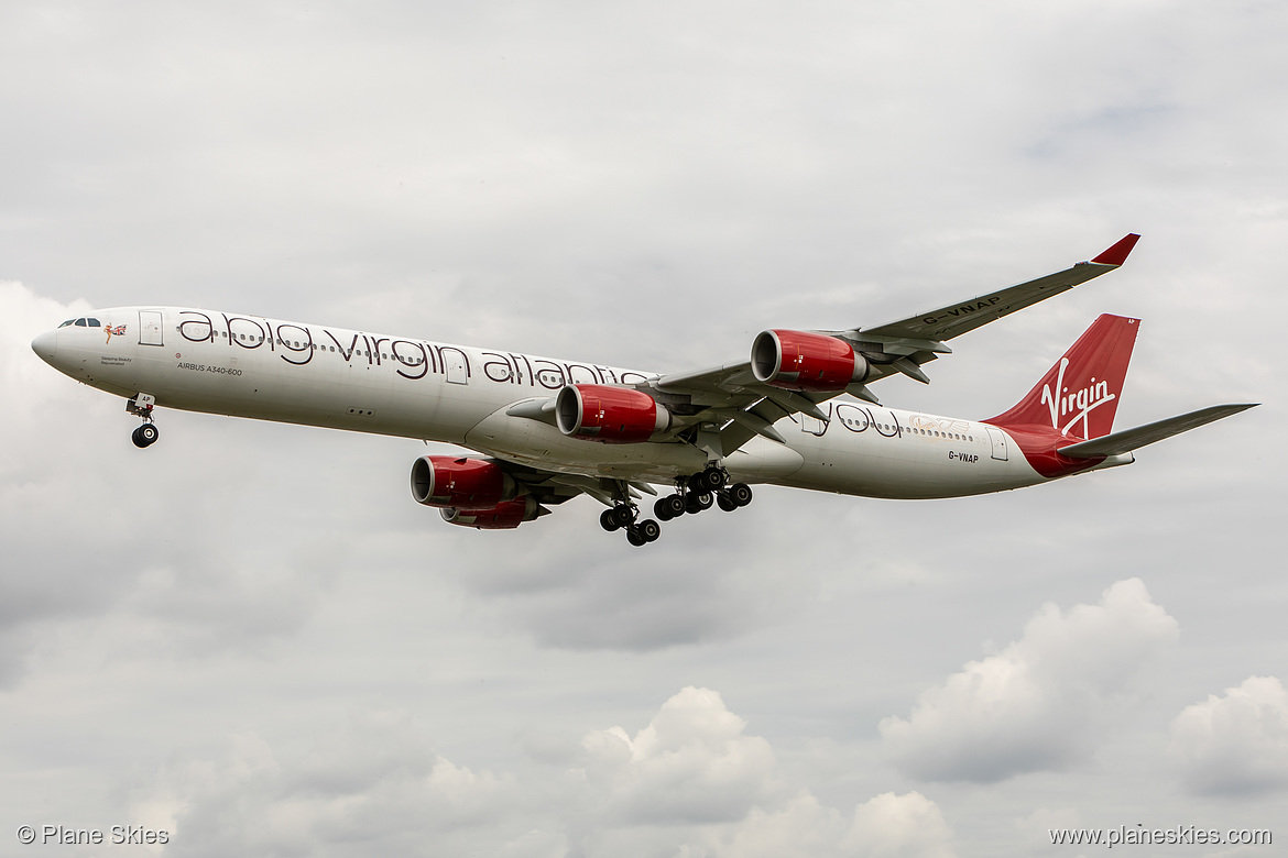 Virgin Atlantic Airbus A340-600 G-VNAP at London Heathrow Airport (EGLL/LHR) Virgin Atlantic Airbus A340-600 G-VNAP at London Heathrow Airport (EGLL/LHR)