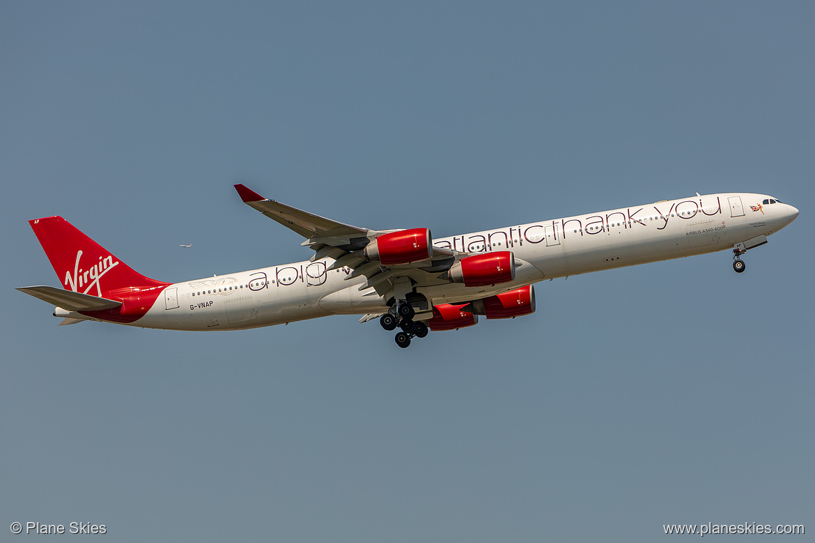Virgin Atlantic Airbus A340-600 G-VNAP at London Heathrow Airport (EGLL/LHR) Virgin Atlantic Airbus A340-600 G-VNAP at London Heathrow Airport (EGLL/LHR)