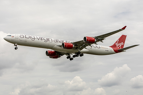 Virgin Atlantic Airbus A340-600 G-VNAP at London Heathrow Airport (EGLL/LHR) Virgin Atlantic Airbus A340-600 G-VNAP at London Heathrow Airport (EGLL/LHR)