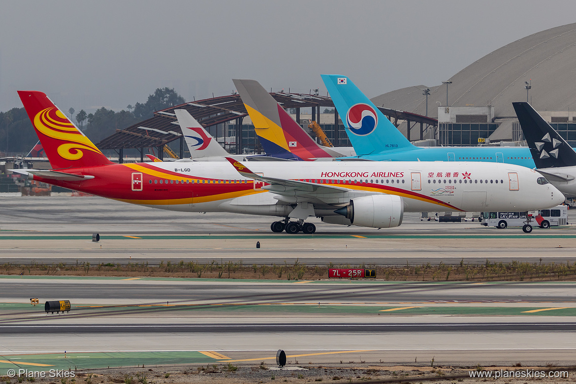 Hong Kong Airlines Airbus A350-900 B-LGD at Los Angeles International Airport (KLAX/LAX)