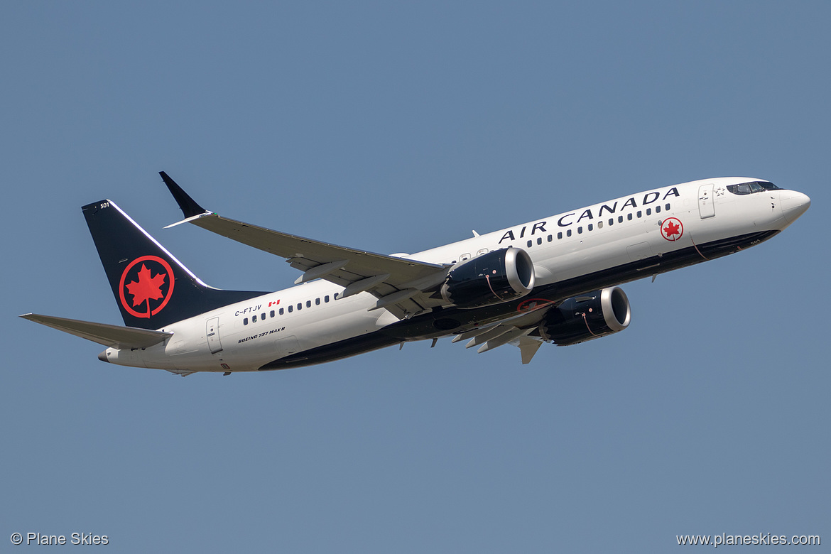 Air Canada Boeing 737 MAX 8 C-FTJV at London Heathrow Airport (EGLL/LHR)