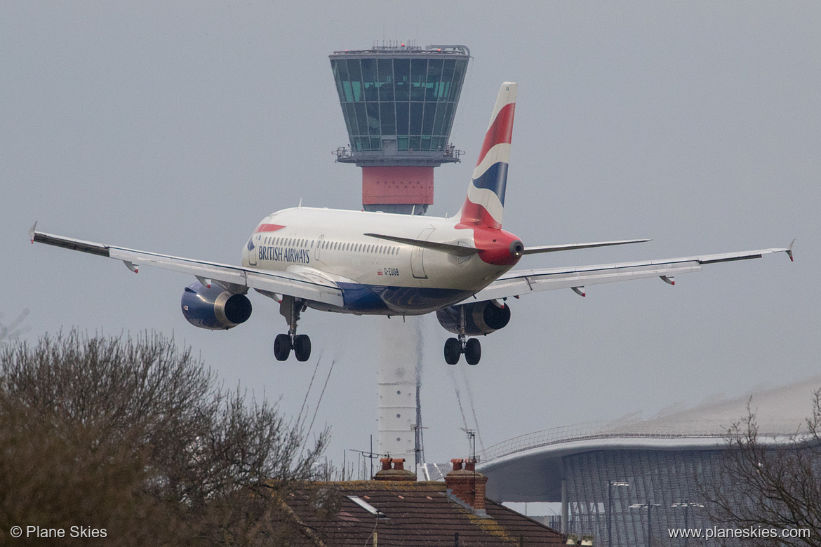 British Airways Airbus A319-100 G-EUOB at London Heathrow Airport (EGLL/LHR) British Airways Airbus A319-100 G-EUOB at London Heathrow Airport (EGLL/LHR)