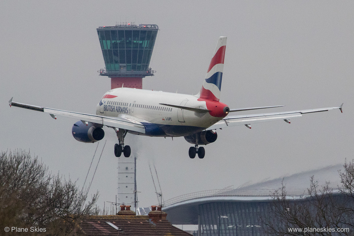 British Airways Airbus A319-100 G-EUPC at London Heathrow Airport (EGLL/LHR) British Airways Airbus A319-100 G-EUPC at London Heathrow Airport (EGLL/LHR)