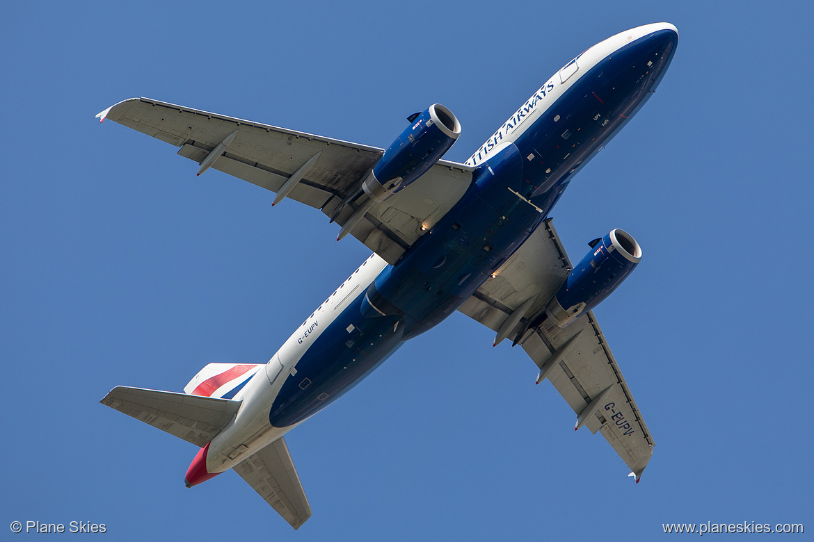 British Airways Airbus A319-100 G-EUPV at London Heathrow Airport (EGLL/LHR) British Airways Airbus A319-100 G-EUPV at London Heathrow Airport (EGLL/LHR)