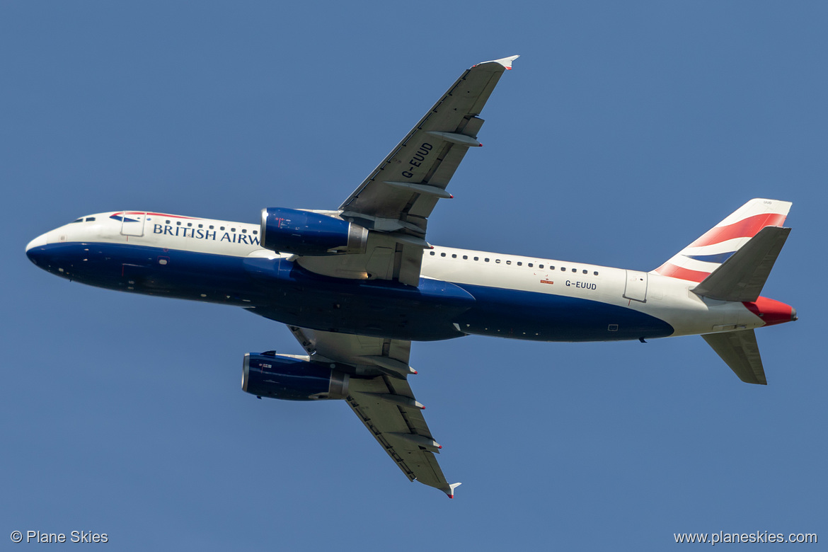 British Airways Airbus A320-200 G-EUUD at London Heathrow Airport (EGLL/LHR) British Airways Airbus A320-200 G-EUUD at London Heathrow Airport (EGLL/LHR)
