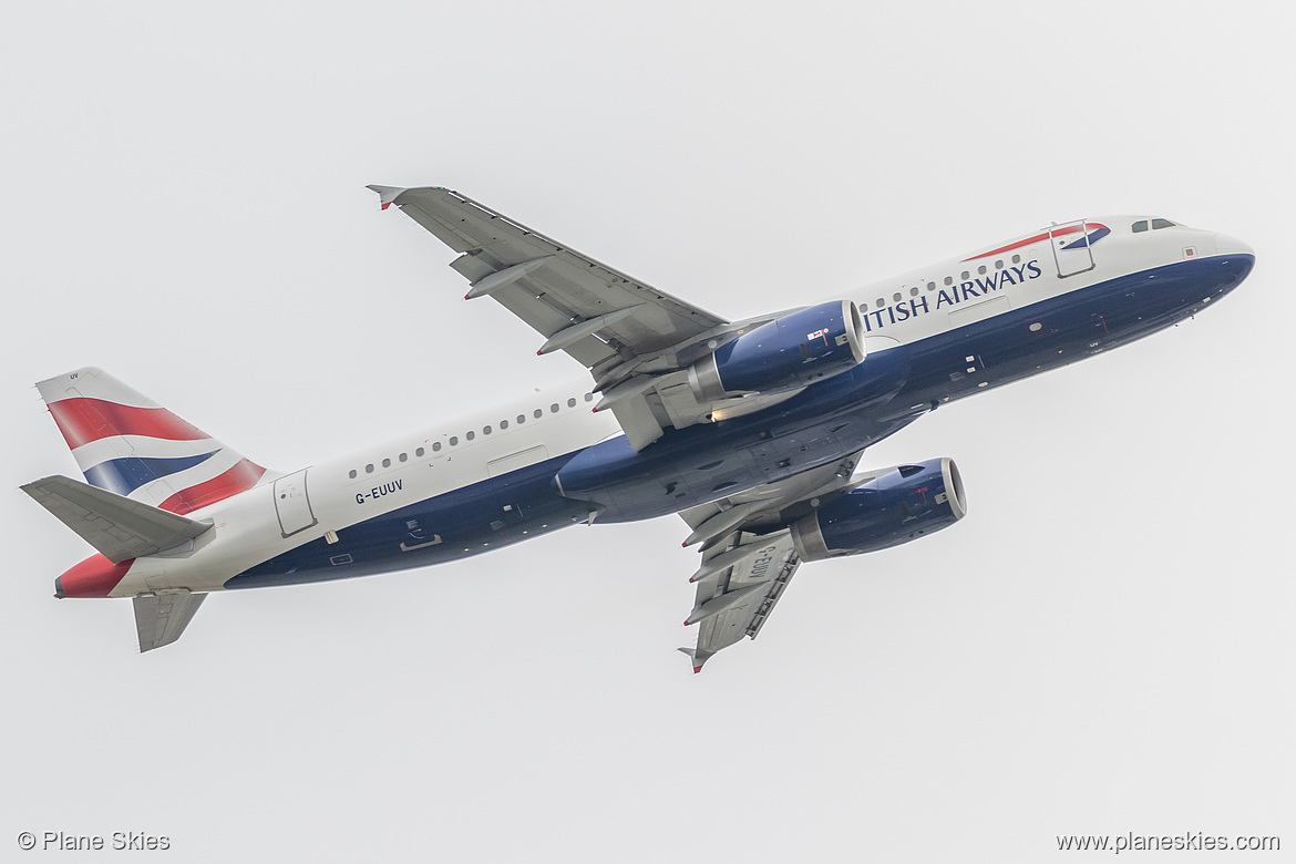 British Airways Airbus A320-200 G-EUUV at London Heathrow Airport (EGLL/LHR) British Airways Airbus A320-200 G-EUUV at London Heathrow Airport (EGLL/LHR)