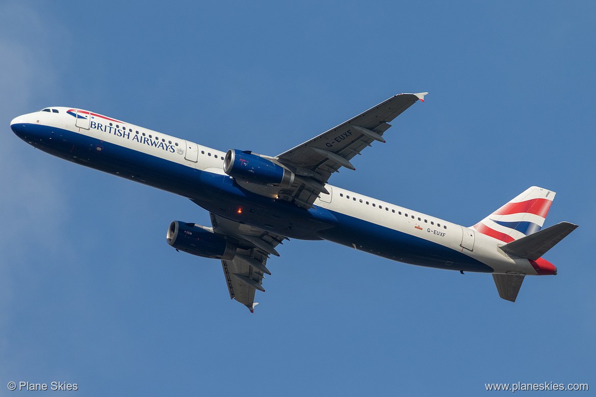 British Airways Airbus A321-200 G-EUXF at London Heathrow Airport (EGLL/LHR) British Airways Airbus A321-200 G-EUXF at London Heathrow Airport (EGLL/LHR)