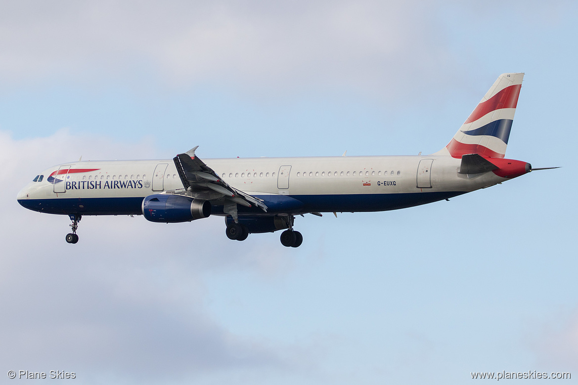 British Airways Airbus A321-200 G-EUXG at London Heathrow Airport (EGLL/LHR) British Airways Airbus A321-200 G-EUXG at London Heathrow Airport (EGLL/LHR)