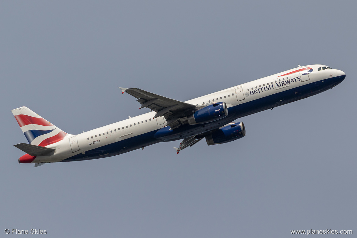 British Airways Airbus A321-200 G-EUXJ at London Heathrow Airport (EGLL/LHR) British Airways Airbus A321-200 G-EUXJ at London Heathrow Airport (EGLL/LHR)