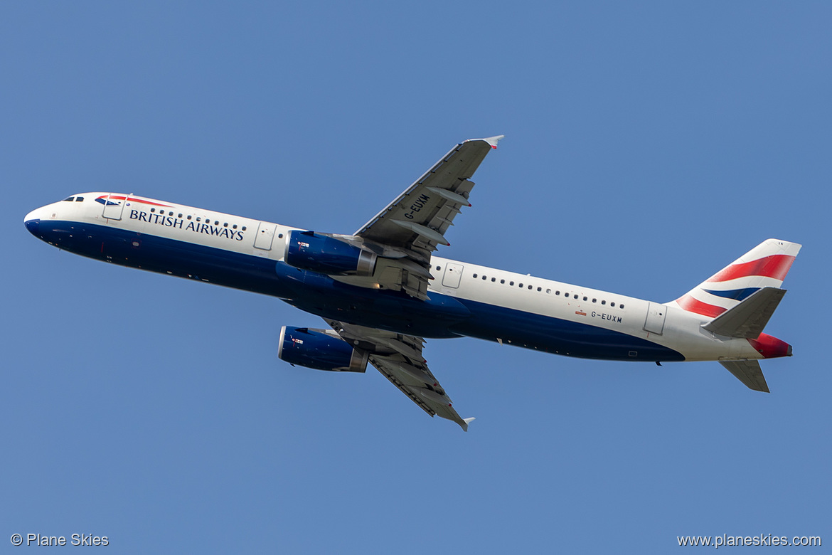 British Airways Airbus A321-200 G-EUXM at London Heathrow Airport (EGLL/LHR) British Airways Airbus A321-200 G-EUXM at London Heathrow Airport (EGLL/LHR)