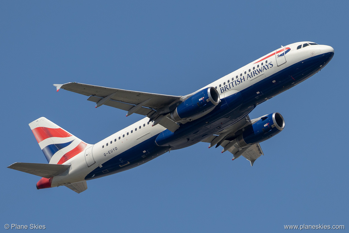 British Airways Airbus A320-200 G-EUYD at London Heathrow Airport (EGLL/LHR) British Airways Airbus A320-200 G-EUYD at London Heathrow Airport (EGLL/LHR)