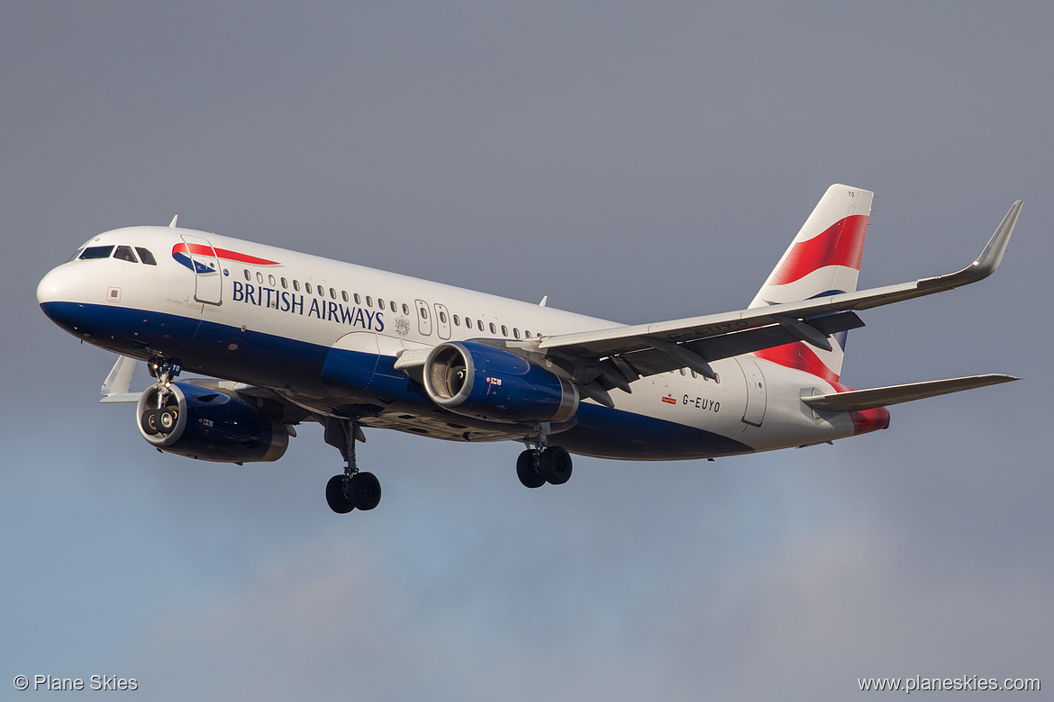 British Airways Airbus A320-200 G-EUYO at London Heathrow Airport (EGLL/LHR) British Airways Airbus A320-200 G-EUYO at London Heathrow Airport (EGLL/LHR)