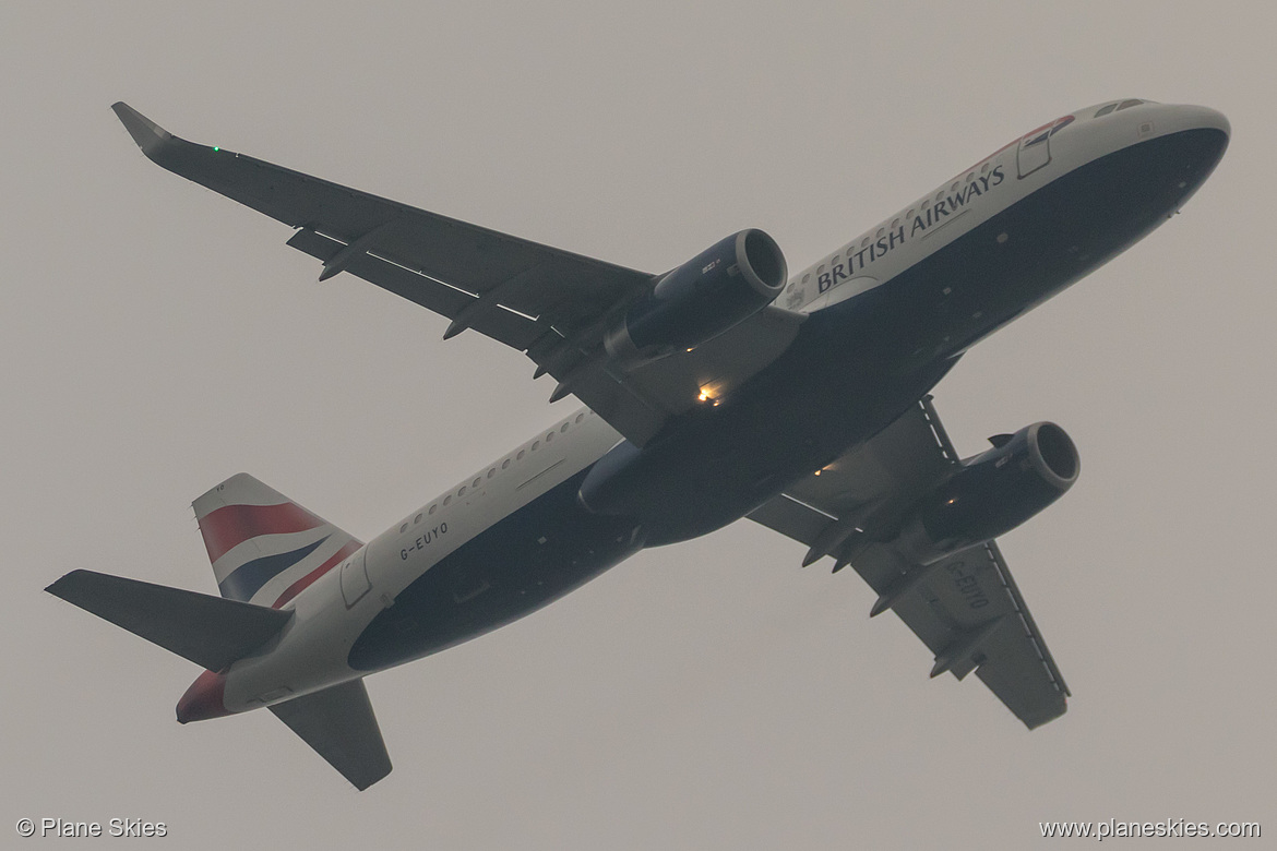 British Airways Airbus A320-200 G-EUYO at London Heathrow Airport (EGLL/LHR) British Airways Airbus A320-200 G-EUYO at London Heathrow Airport (EGLL/LHR)