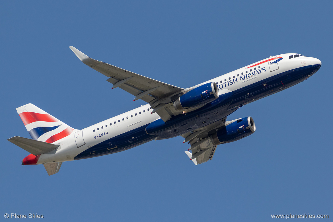 British Airways Airbus A320-200 G-EUYU at London Heathrow Airport (EGLL/LHR) British Airways Airbus A320-200 G-EUYU at London Heathrow Airport (EGLL/LHR)