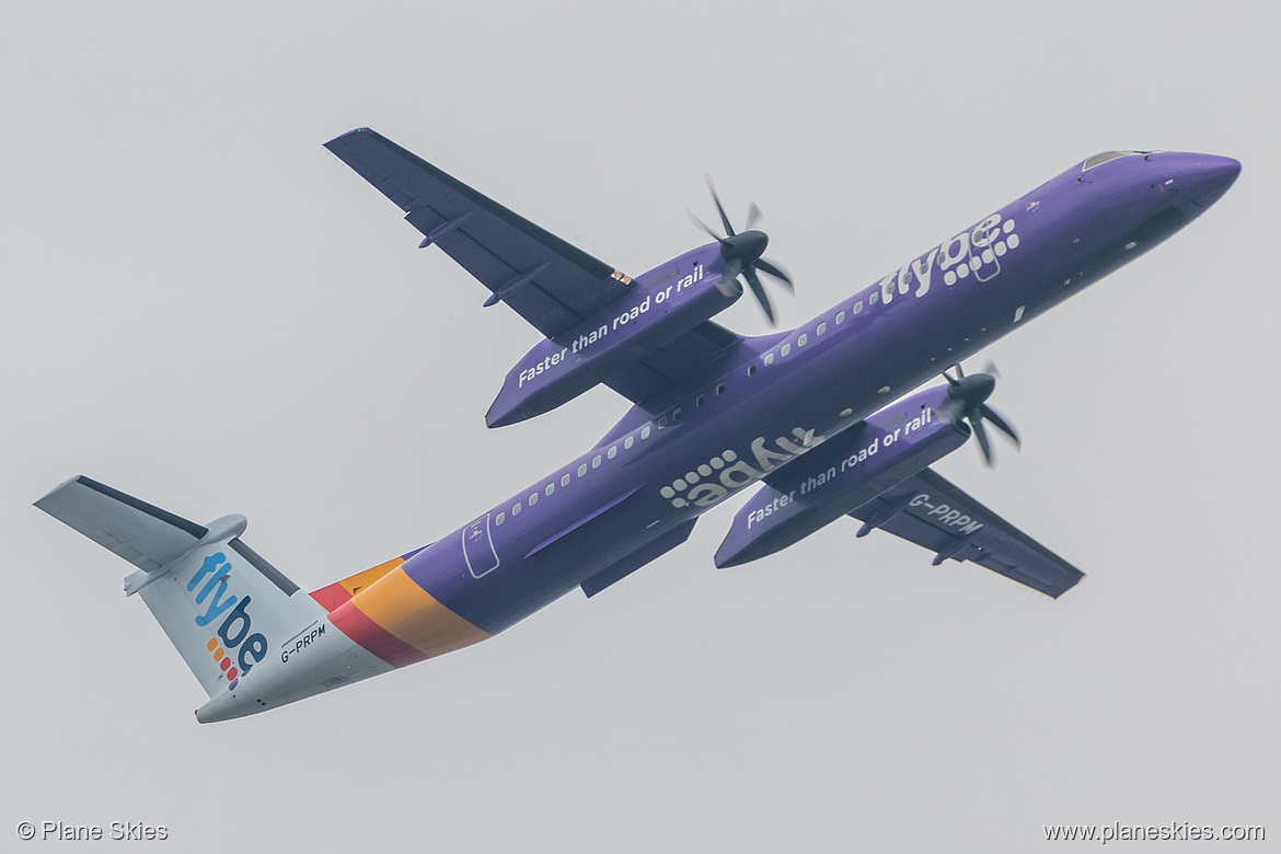 Flybe DHC Dash-8-400 G-PRPM at London Heathrow Airport (EGLL/LHR)