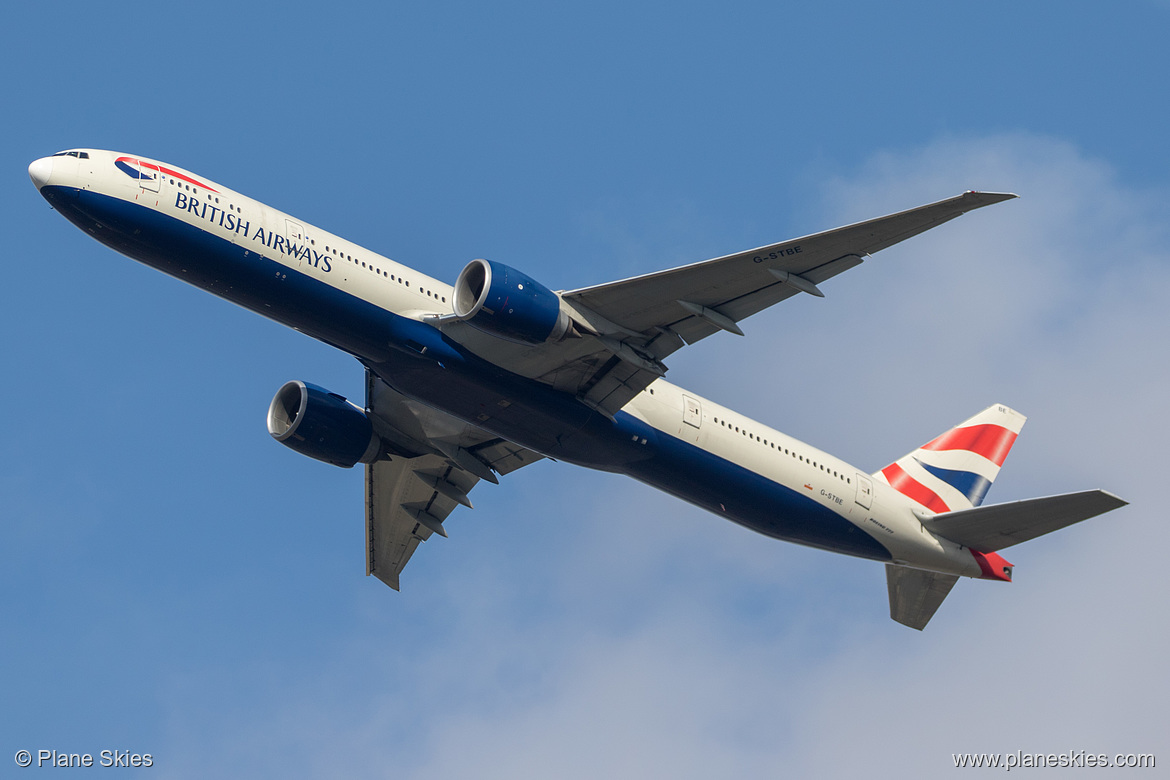 British Airways Boeing 777-300ER G-STBE at London Heathrow Airport (EGLL/LHR) British Airways Boeing 777-300ER G-STBE at London Heathrow Airport (EGLL/LHR)