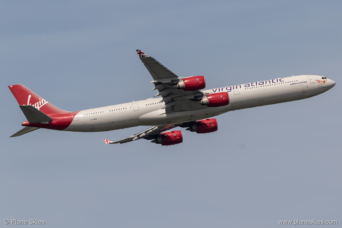 Virgin Atlantic Airbus A340-600 G-VWEB at London Heathrow Airport (EGLL/LHR)