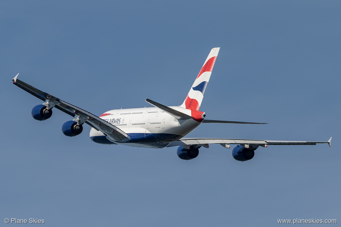 British Airways Airbus A380-800 G-XLEL at London Heathrow Airport (EGLL/LHR) British Airways Airbus A380-800 G-XLEL at London Heathrow Airport (EGLL/LHR)
