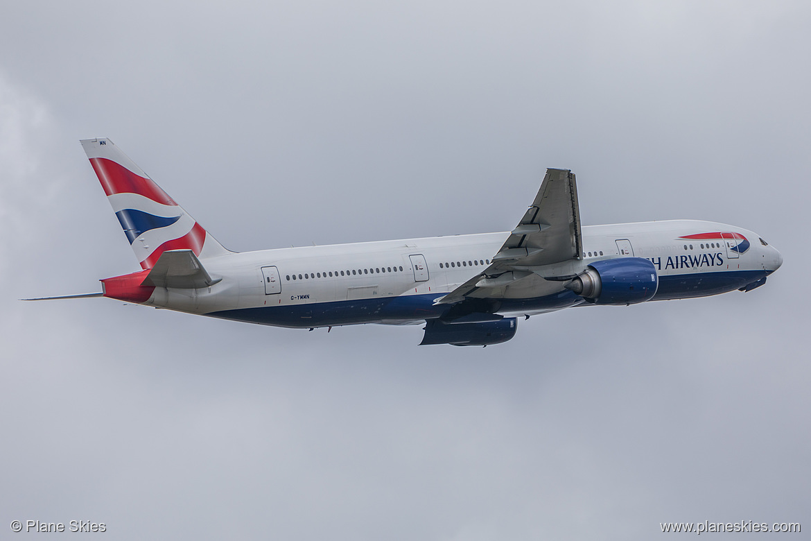 British Airways Boeing 777-200ER G-YMMN at London Heathrow Airport (EGLL/LHR) British Airways Boeing 777-200ER G-YMMN at London Heathrow Airport (EGLL/LHR)