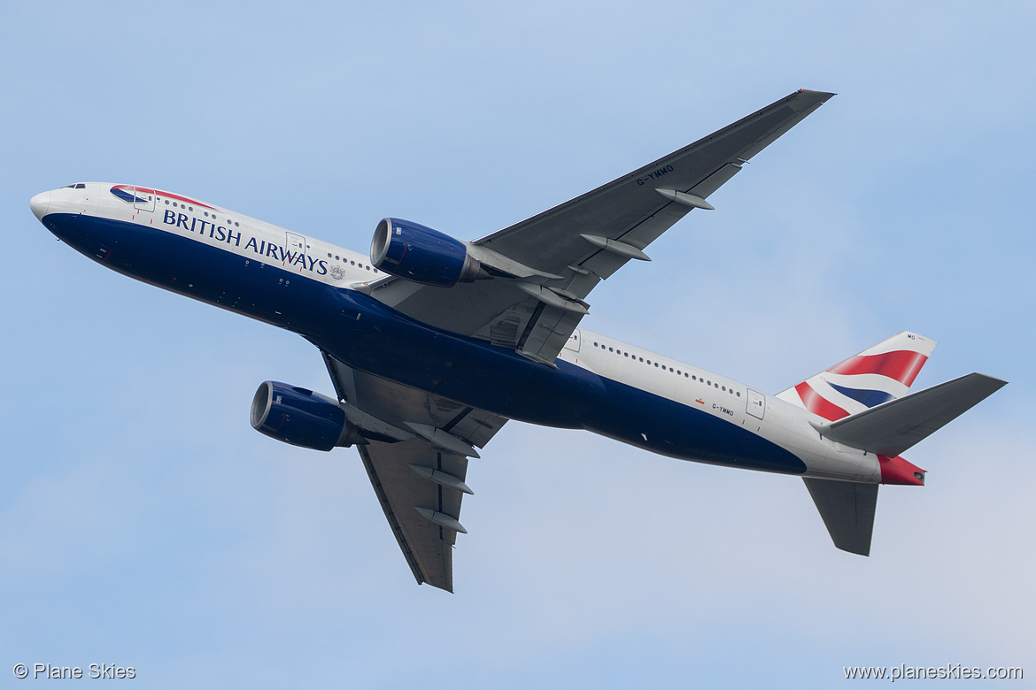 British Airways Boeing 777-200ER G-YMMO at London Heathrow Airport (EGLL/LHR) British Airways Boeing 777-200ER G-YMMO at London Heathrow Airport (EGLL/LHR)