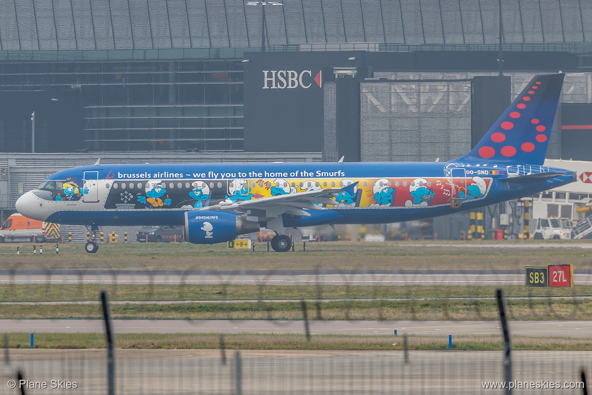 Brussels Airlines Airbus A320-200 OO-SND at London Heathrow Airport (EGLL/LHR)